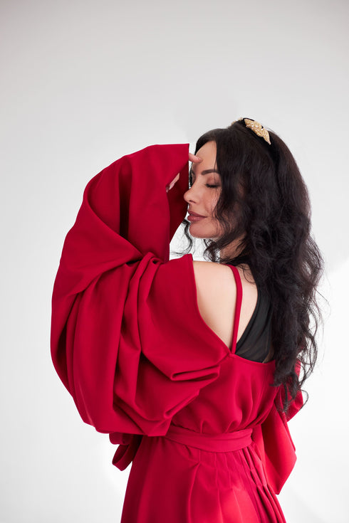 Red wedding cape